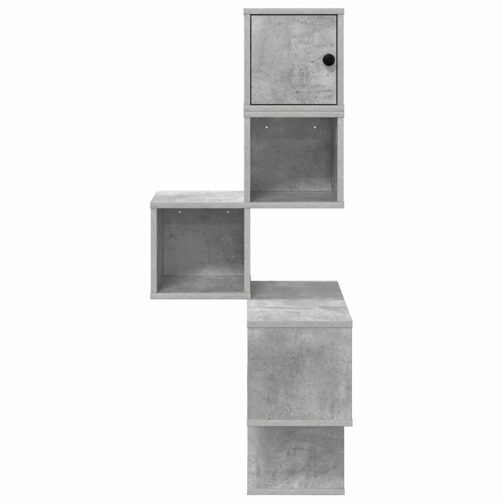Mensola Angolare da Parete Grigio Cemento 48 x 48 x 120 cm 8012231