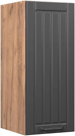 Mobile angolare da cucina Fame-Line, Nero a righe, 57 cm, per la combinazione con altri moduli della serie Fame-Line