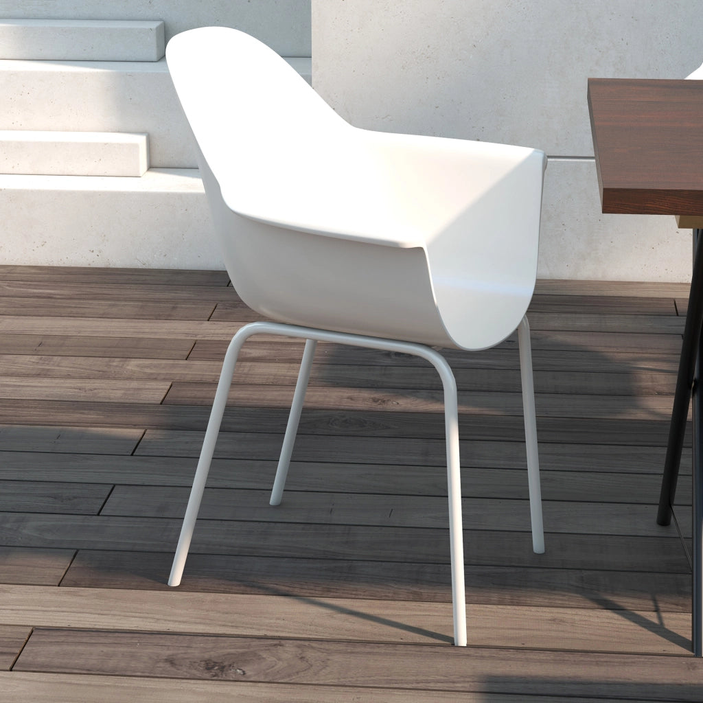 SEDIA da esterno Set da 4 pezzi 59x55x84 cm Acciaio Grigio