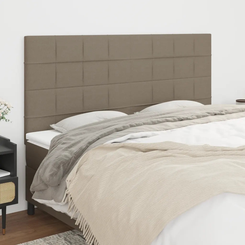 Testiera per letto Tortora 200x5x118/128 cm Tessuto