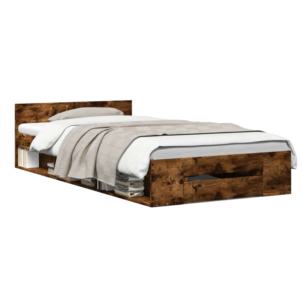 Telaio del letto con storage Rovere Fumo 80 x 200 cm 3429599