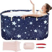 Badia opvougbile per adulti, vasca da bagno per doccia, vasca da bagno pieghevole, vasca da bagno portatile con cuscino gonfiabile, ideale per spa in casa, 115 x 63 x 50 cm