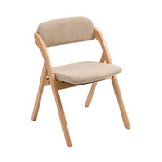 Sedie Pieghevoli Imbottite Set 2 Pezzi ¨C MINIMAL ¨C Legno, Rivestimento Rimovibile, Beige