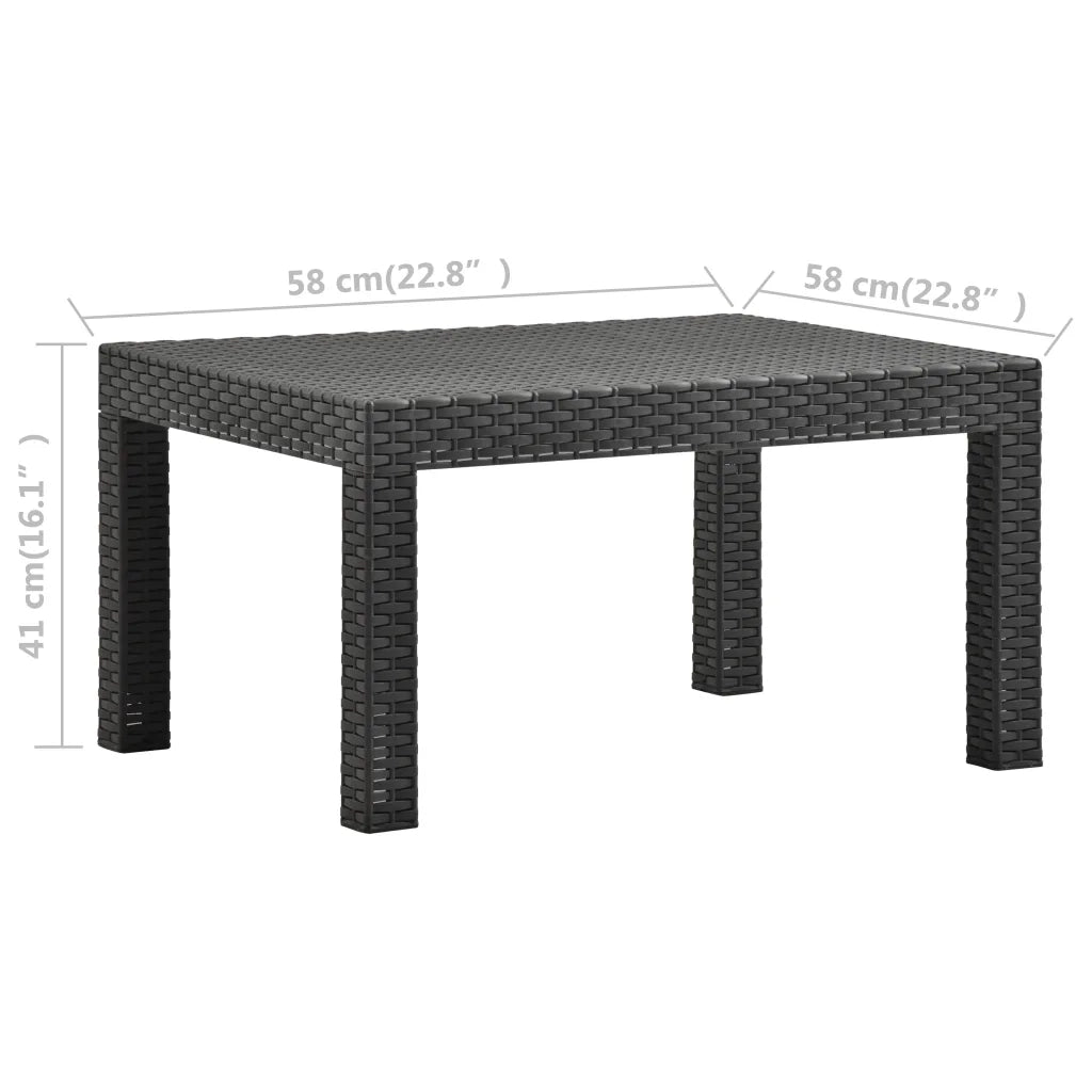 Set Divano da Giardino 2 pz con Cuscino-Sofa da Giardino-Divanetto da esterno in Rattan PP Antracite