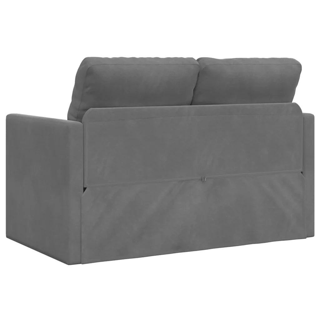 Divano Letto da Terra 2 in 1-Sofa Letto-Daybed Grigio Scuro 122x204x55 cm Velluto