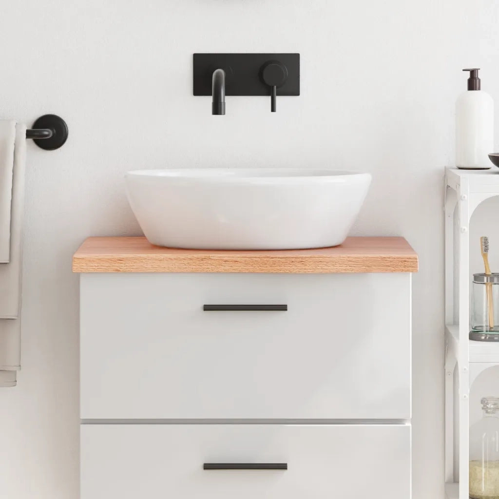 Piano Bagno Marrone 60x30x(2-4) cm Legno Massello Trattato CFW8945115