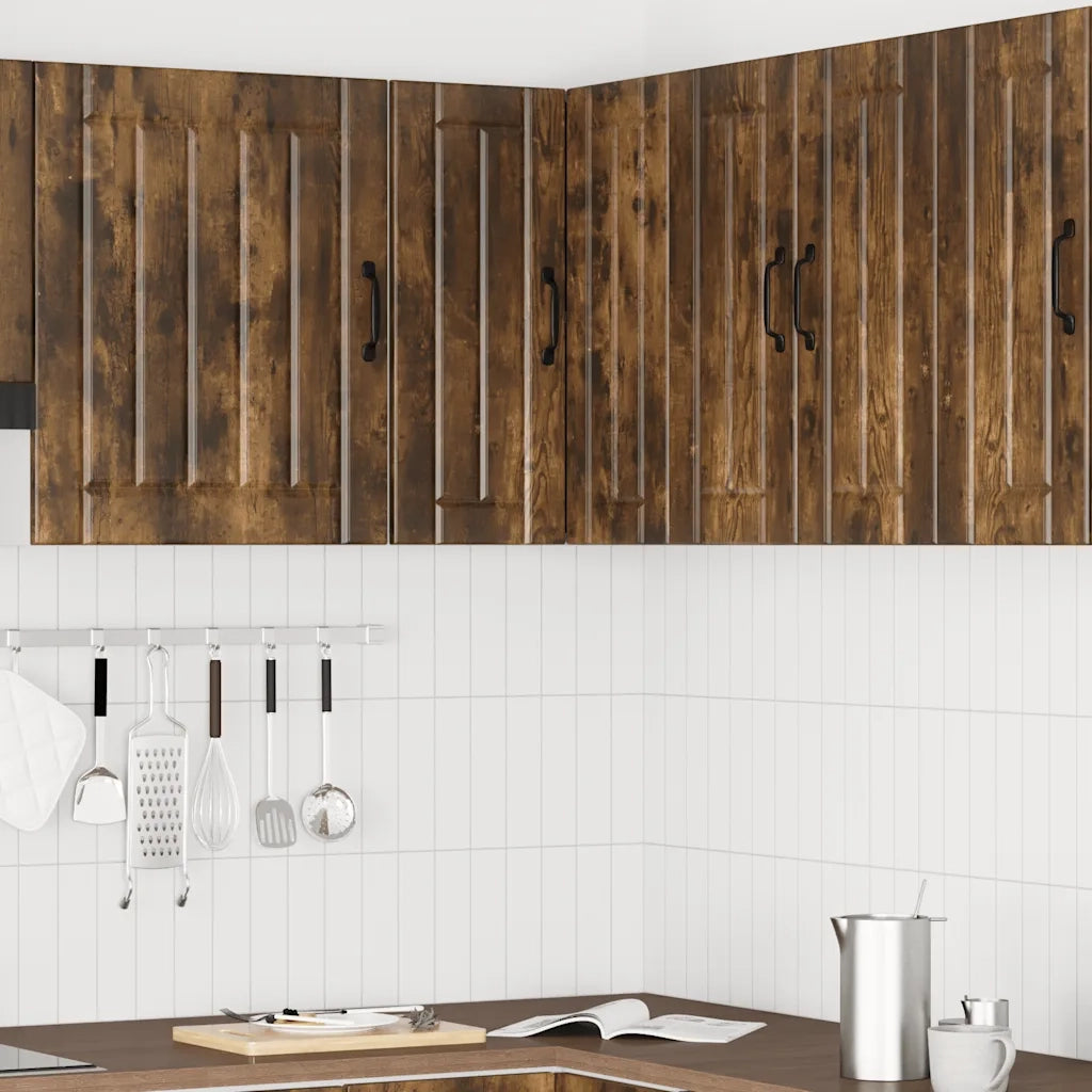 vidaXL Pensile da Cucina ad Angolo Lucca Rovere Fumo Legno Multistrato