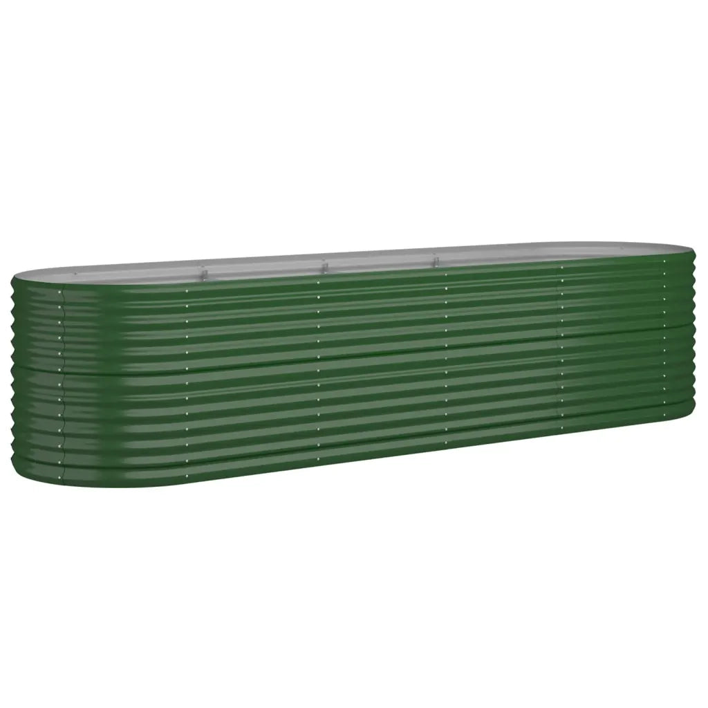 Fioriere | Cassetta per fiori | Letto Giardino Acciaio Zincato 296x80x68 cm Verde