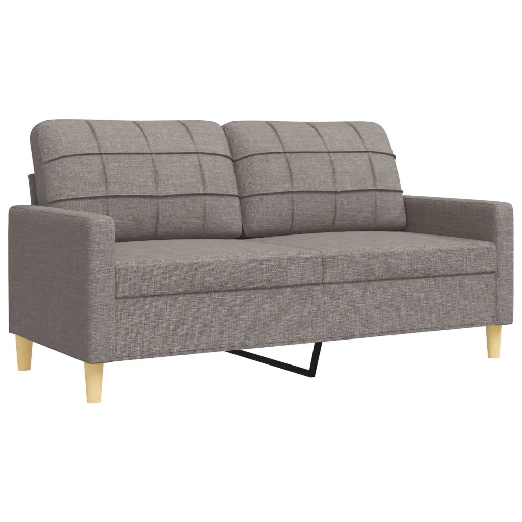 Set di Divani 3 pz con Poggiapiedi Tortora in Tessuto 3278334