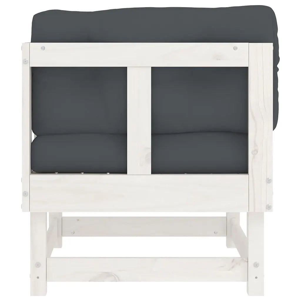 Divano componibile-Divani Angolari con Cuscini 2 pz Legno Massello di Pino Bianco 625668