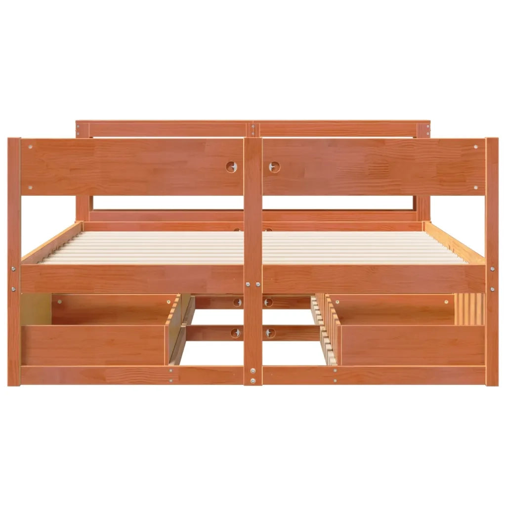 Letto senza Materasso Marrone Cera 160x200 cm in Legno di Pino 3306377