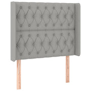 Testiera | Testata ad Orecchio Grigio Chiaro 103x16x118/128 cm in Tessuto