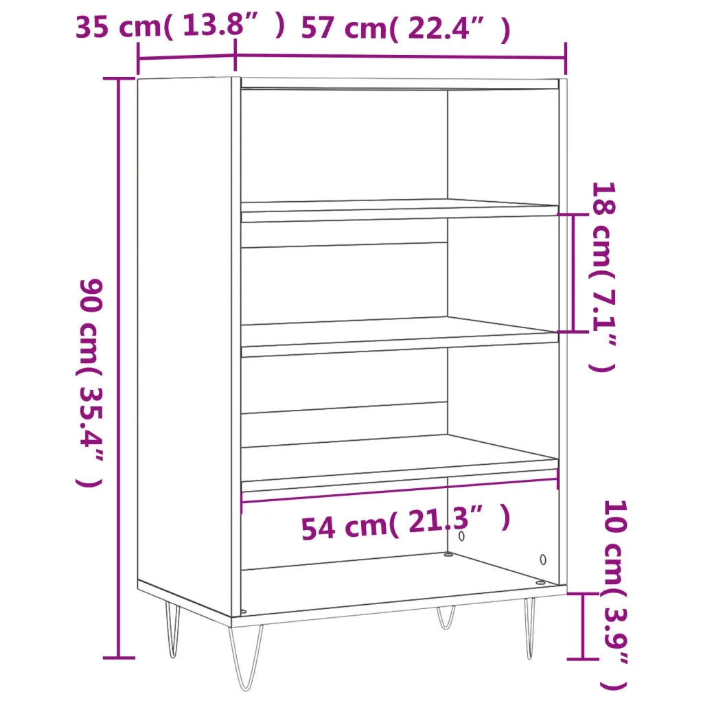 Credenza | Madia | Buffet da pranzo | Armadio da pranzo Nera 57x35x90 cm in Legno Multistrato