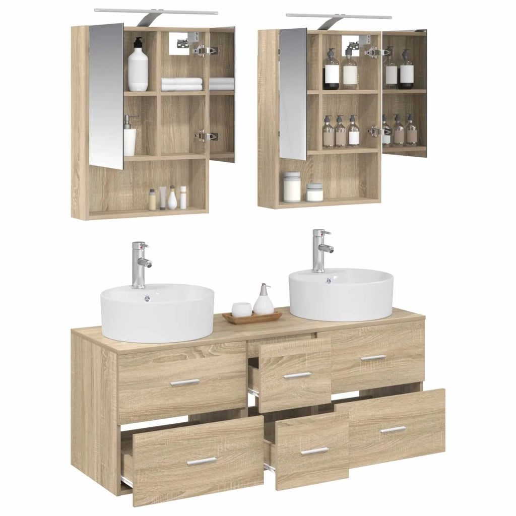 Set di mobili per il bagno 5 pcs Rovere Sonoma 3406921