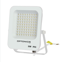 Proiettore led 50 watt slim metallo bianco ip65 equivalente 250 watt temperatura colore lampada 6000k bianco freddo