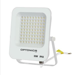 Proiettore led 50 watt slim metallo bianco ip65 equivalente 250 watt temperatura colore lampada 6000k bianco freddo