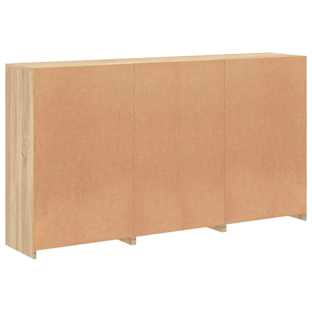 Buffet credenza cassettiera armadio mobile contenitore organizer per cucina soggiorno salotto con luci LED rovere Sonoma 181,5 x 37 x 100 cm marrone 02_0029948