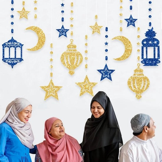 Decorazioni di Ramadan - Lampada da parete con stella e luna per decorare porte finestre muri.