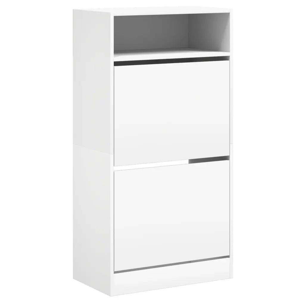 Scarpiera Bianca 60x34x116 cm in Legno Multistrato 840015