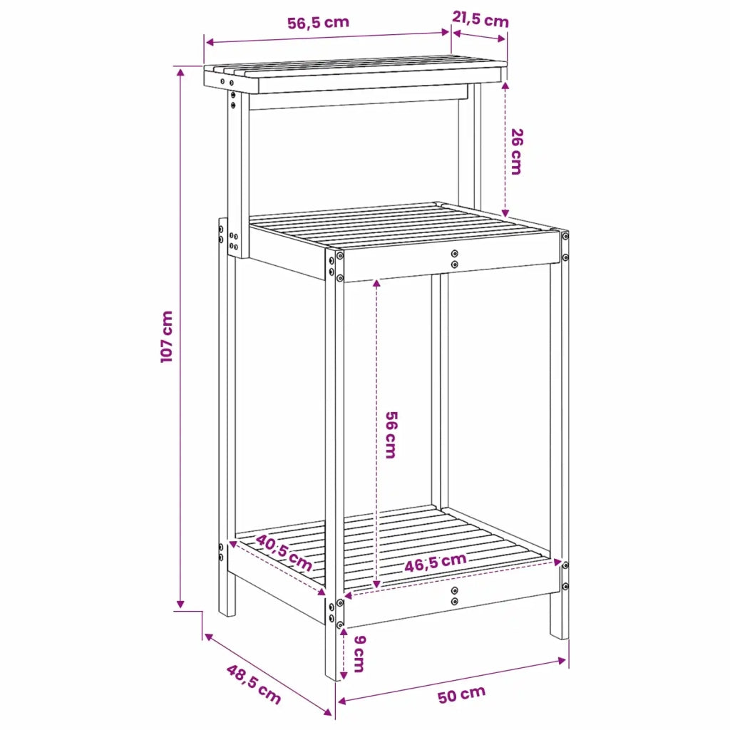 Banco da Giardinaggio Esterno 56,5 x 48,5 x 107 cm Bianco 903083