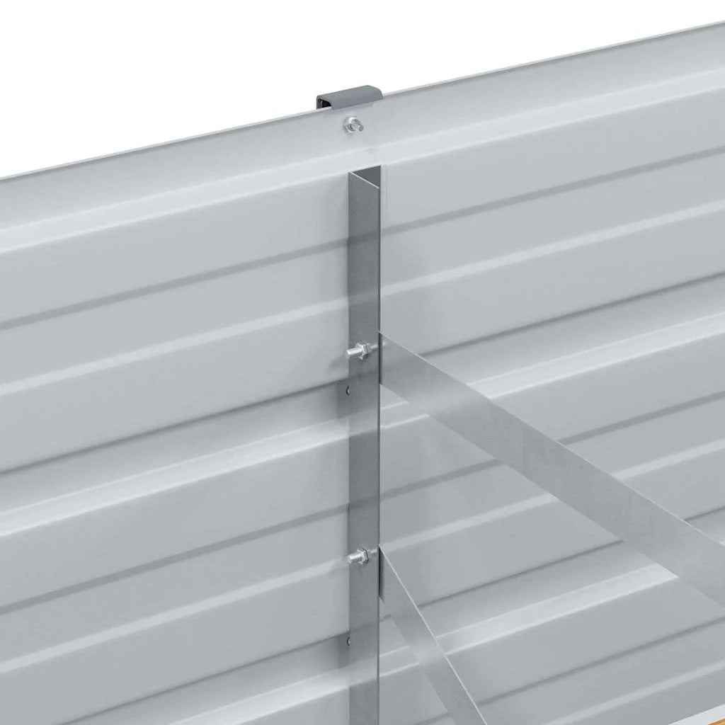 Fioriera rialzata stile industrial chic per esterni 100 x 40 x 45 cm resistente alle intemperie in acciaio zincato marrone chiaro 02_0059012