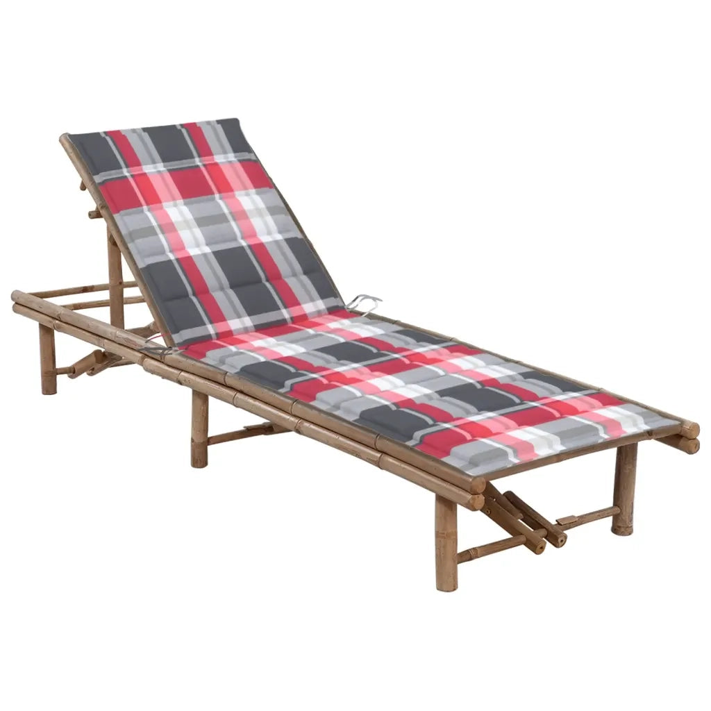 Lettino Prendisole da Giardino con Cuscino in BambÃ¹ cod mxl 75844