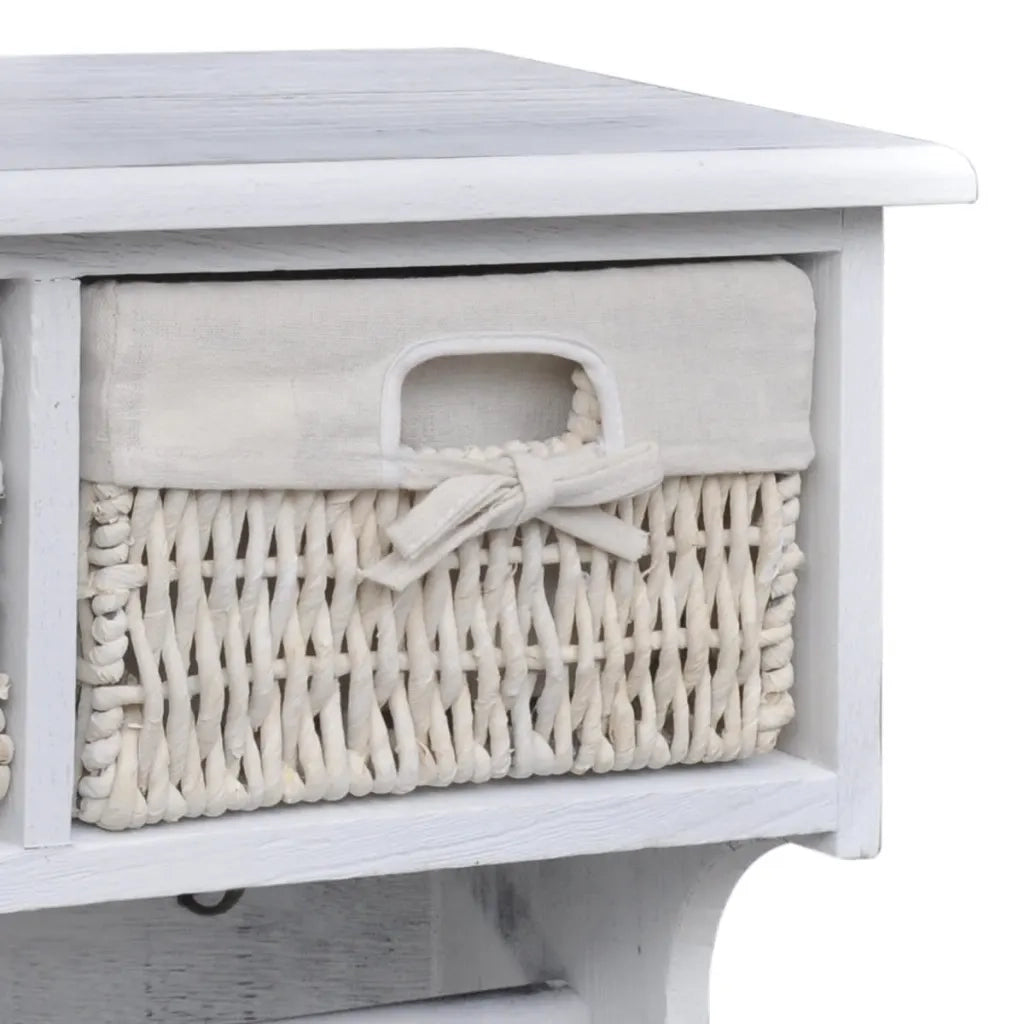 Mensola da Parete Bianca 60x23,5x33 cm in Legno di Paulownia 240792