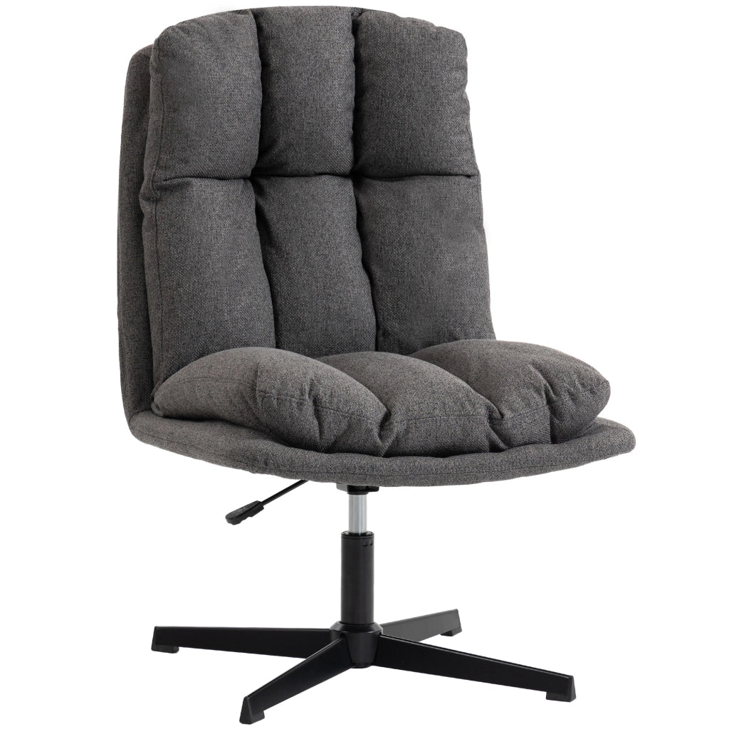 Poltrona girevole in tessuto ¨C zephmum ¨C Grigio scuro con gambe in metallo