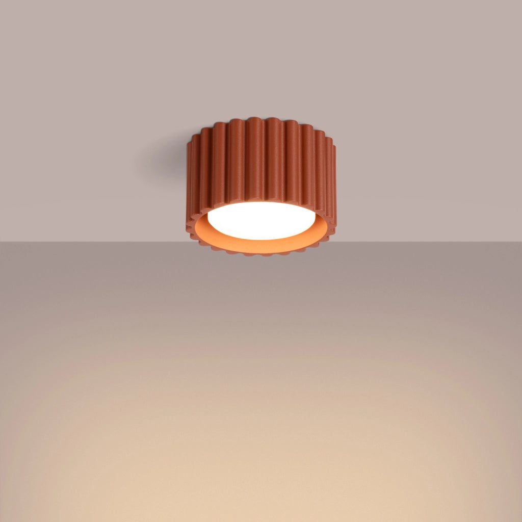 Spot soffitto tondo rigato ocra rossa 6cm GX53 PureLume