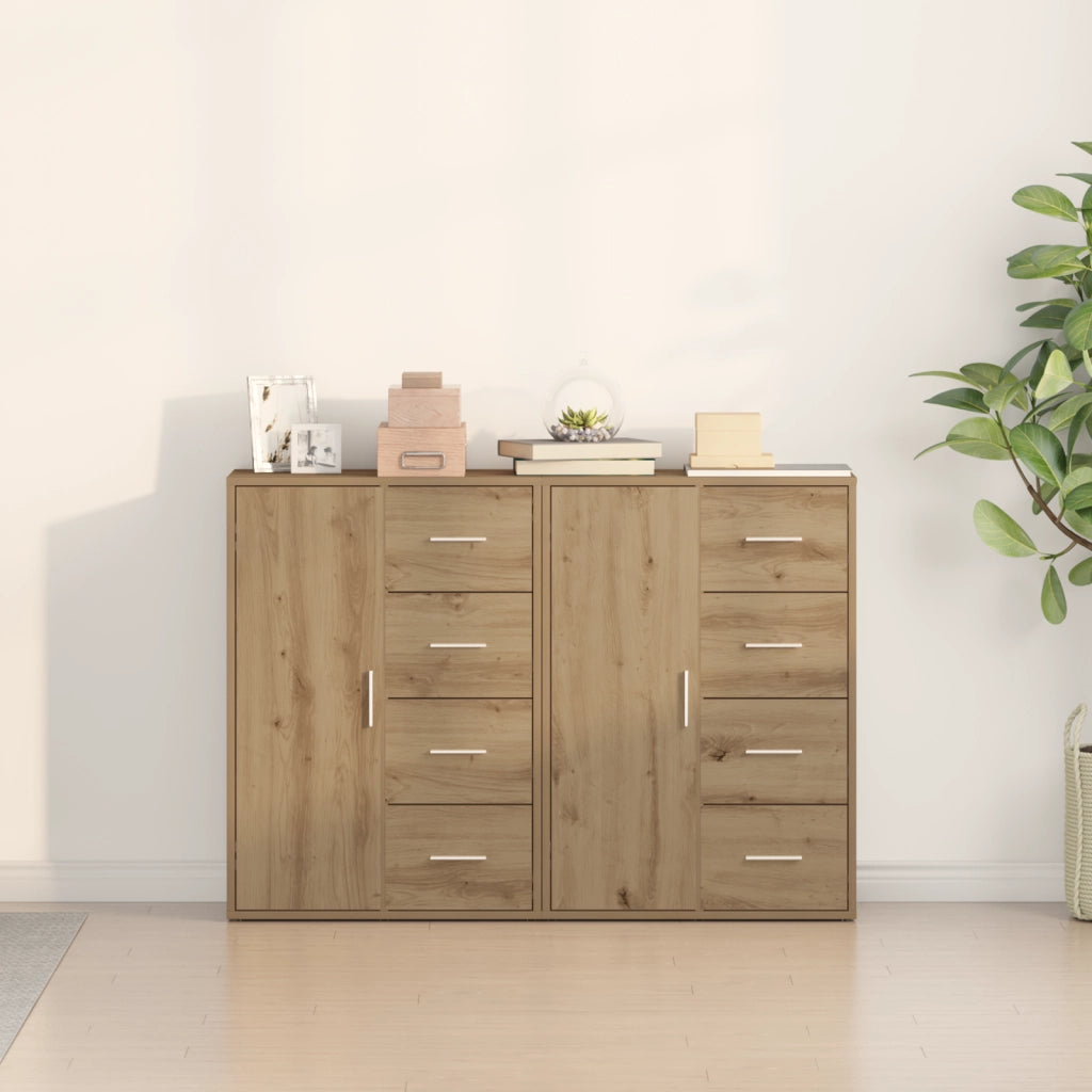 Credenze 2 pcs Rovere Artigianale 60x31x84 cm Legno Ingegnerizzato