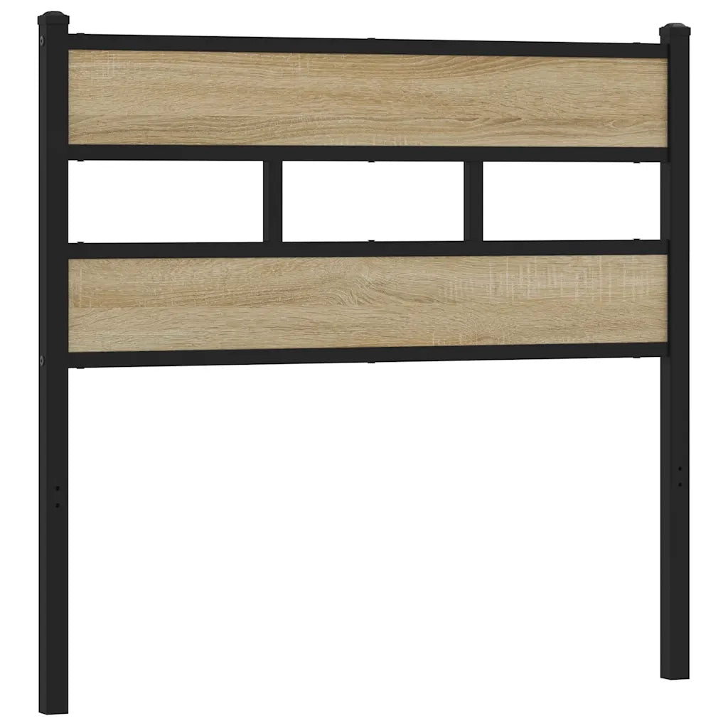vidaXL Testiera Rovere Sonoma 90 cm in Ferro e Legno Multistrato