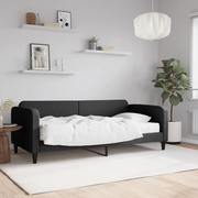 Divano Letto con Materasso-Sofa Letto-Daybed Nero 90x200 cm in Tessuto 371088