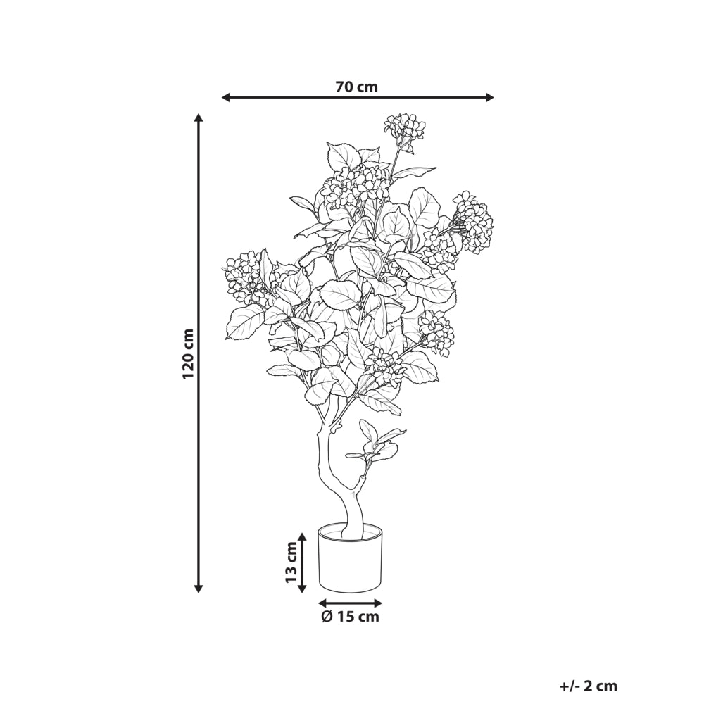 Pianta in vaso artificiale in materiale sintetico rosso, 120 cm, con fiori, accessorio decorativo per interni, realizzata a mano