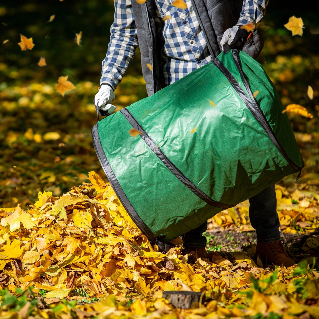 KADAX Sacchetto per foglie, cestino per rifiuti da giardino, pieghevole, resistente, con maniglie, 175 L