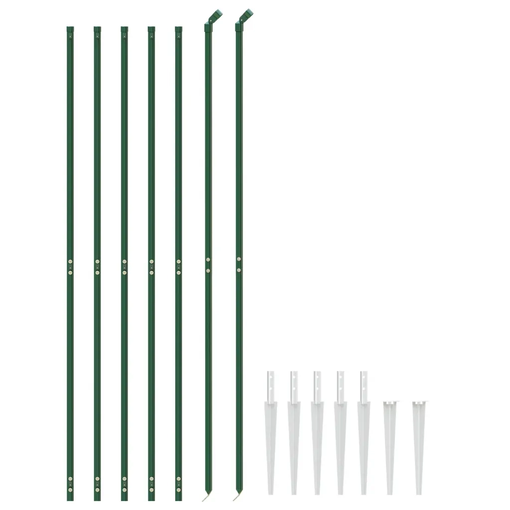 Recinzione Metallica con Picchetti Ancoraggio Verde 2,2x10 m