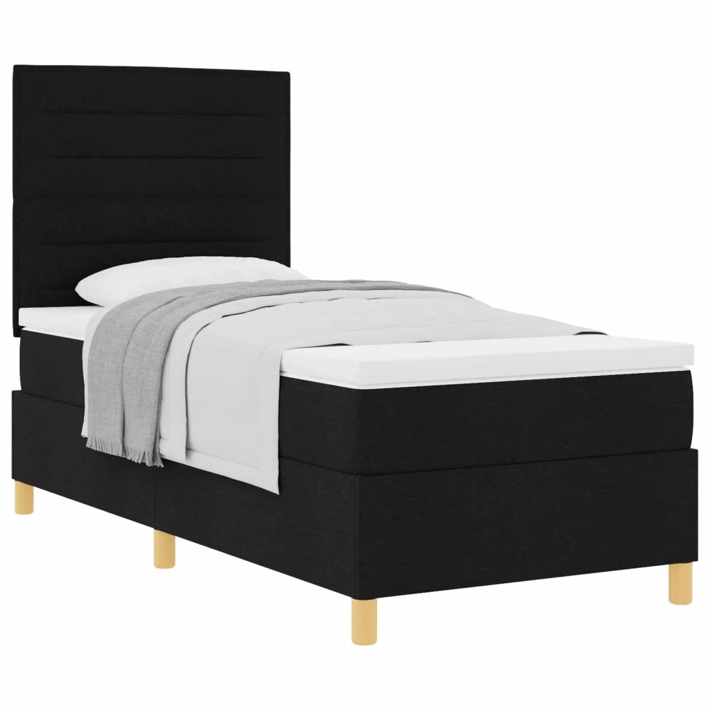 Letto a molle con materasso Nero 80 x 200 cm Tessuto 3339499