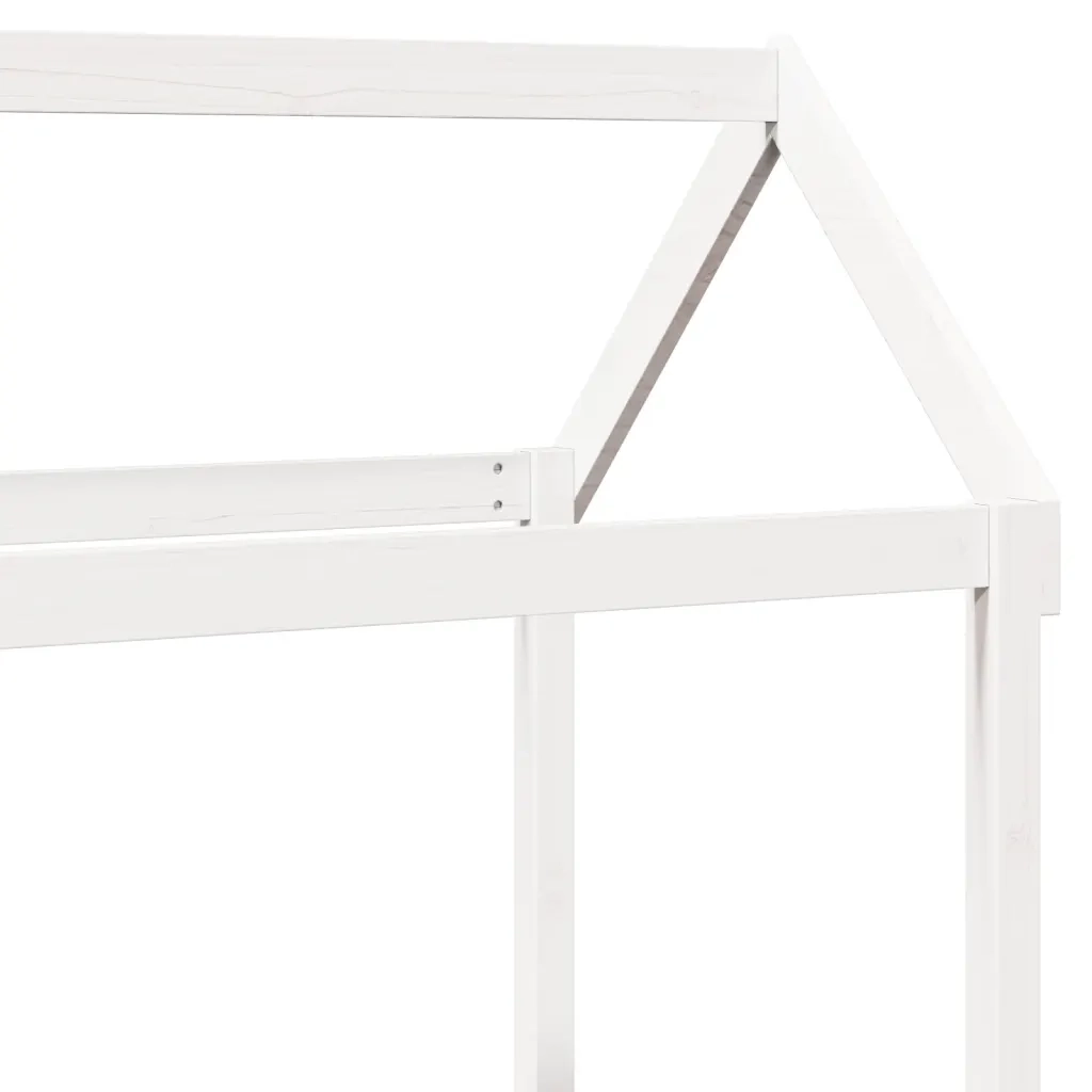 Dormeuse con Tetto 80x200 cm Bianco in Legno Massello di Pino 3282303