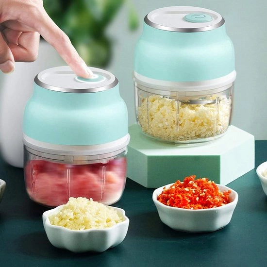 Chopper elettrico mini portatile MDS2 - Processatore alimentare ricaricabile via USB - Blender per verdure carne - Noci peperoncino cipolla tritato erbe - 230ml