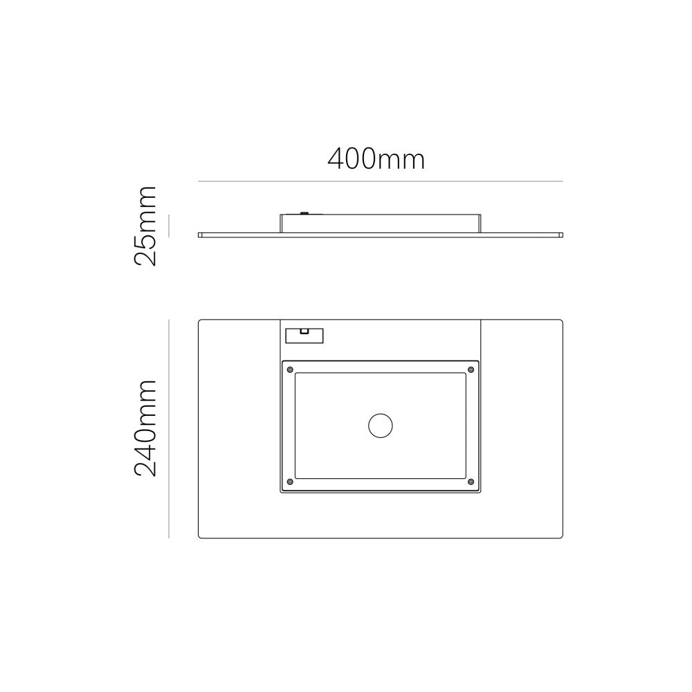 Pla XL Nera - Applique a led da muro 35W CCT Switch 2700K/3200K/4000K in alluminio, Luce murale verso l'alto - Beneito & Faure