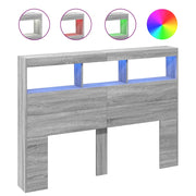 Testiera | Testata con Contenitore a LED Grigio Sonoma 140x17x102 cm