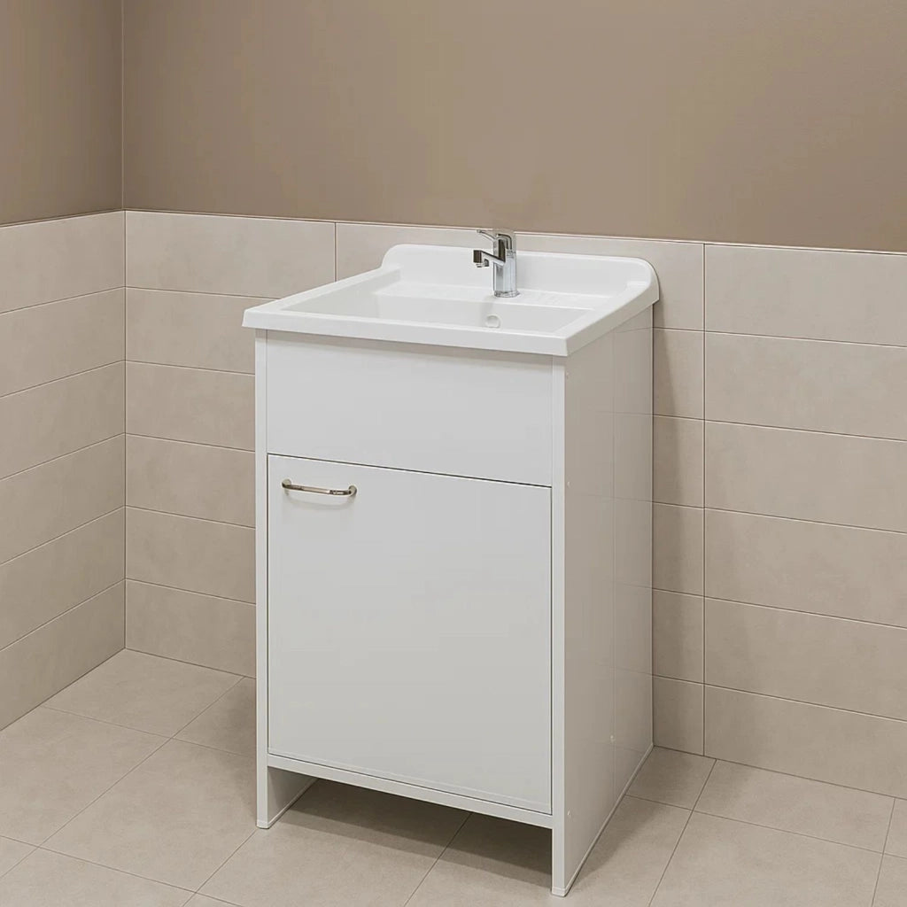 Negrari mobile lavatoio ad 1 anta in pvc garden con lavabo kit scarico incluso *** misure 50x50 cm, confezione 1