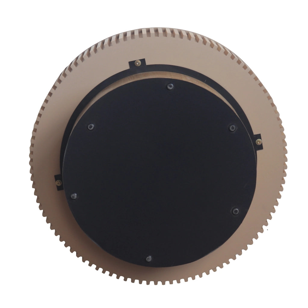 Tavolino basso contenitore rotondo con vano interno, in MDF e impiallacciatura effetto legno, per soggiorno, 75 cm