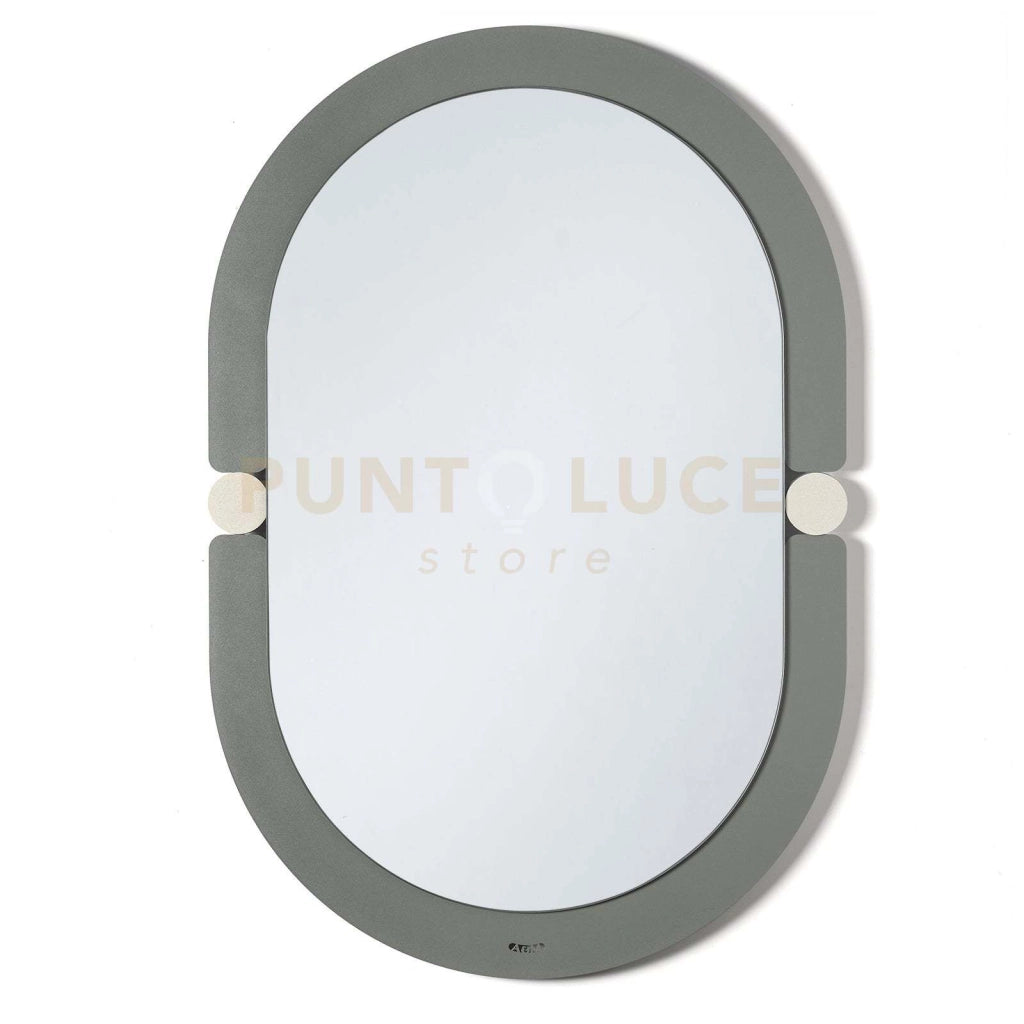 specchio moderno da parete alchimia ovale Giada/avorio in Ferro, vetro per lo specchio 62x92h cm (50x80h cm specchio)