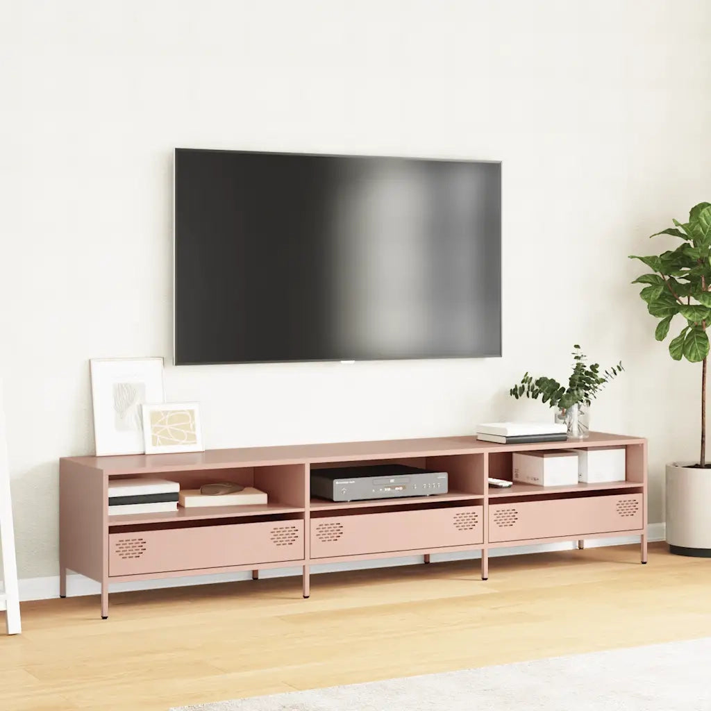 Mobile TV Rosa 202x39x43,5 cm in Acciaio Laminato a Freddo 851347