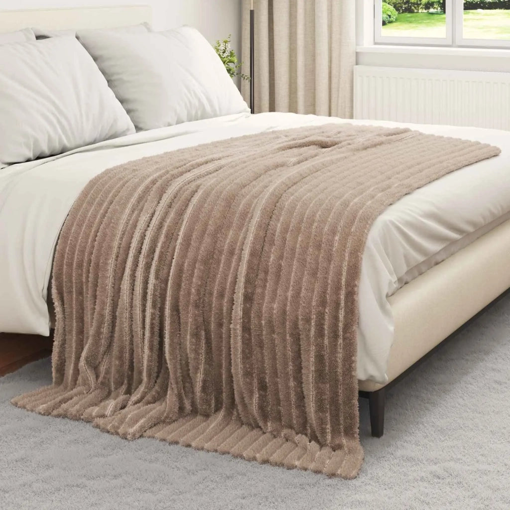 Coperte da Pile 6 pcs Cammello 200 x 150 cm Panno