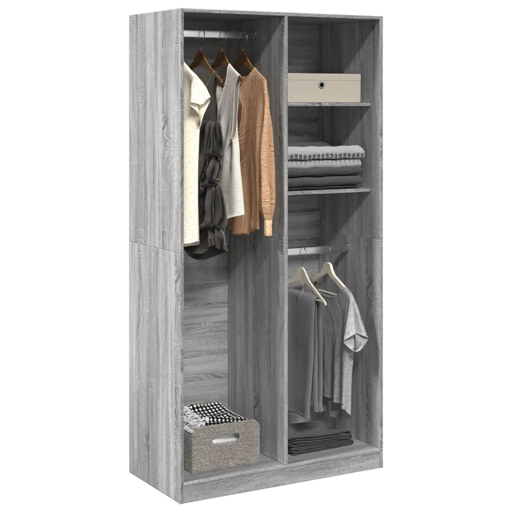 Armadio Grigio Sonoma 100x50x200 cm in Legno Multistrato 3307770