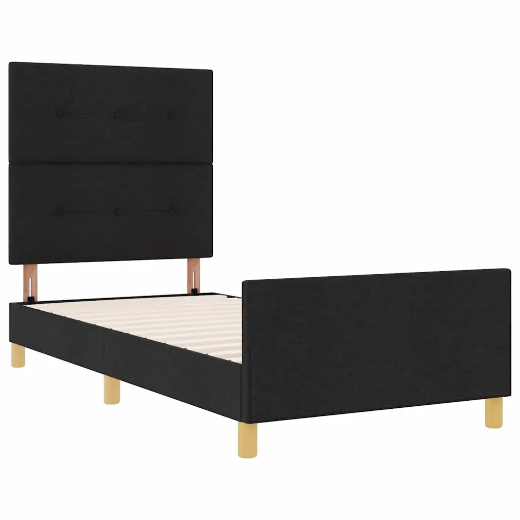 Struttura del letto con testiera Nero 100 x 200 cm Tessuto 3344706