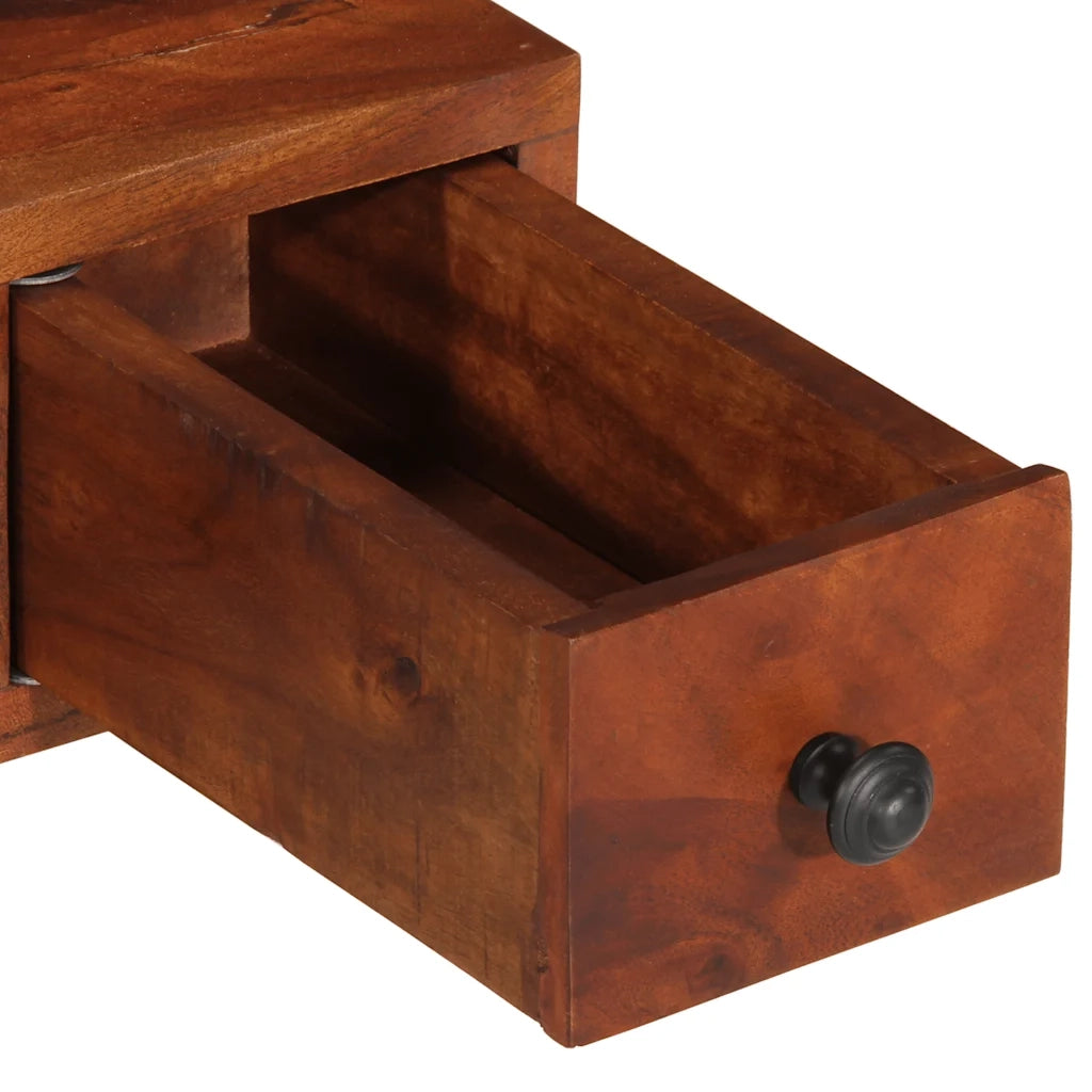 Specchio da Parete con Cassetti-Mobile con specchio 60x33x90cm Legno Massello Acacia