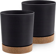 Set di Vasi Decorativi per Fiori - Insieme da 2 - Anthracite - Diametro 18 cm