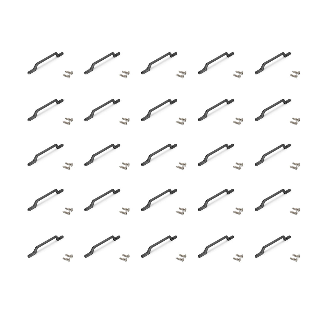 Emuca Maniglia per mobile Osaka, L 192 mm, interasse 128 mm, Alluminio, Grigio scuro, 1 lotto di 25 unitÃ 